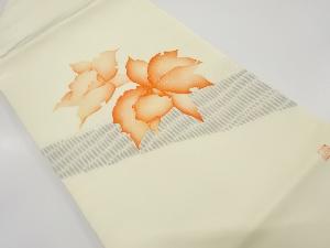 未使用品　作家物　手描き横段に花模様名古屋帯